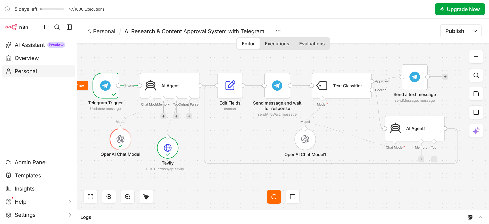 n8n workflow