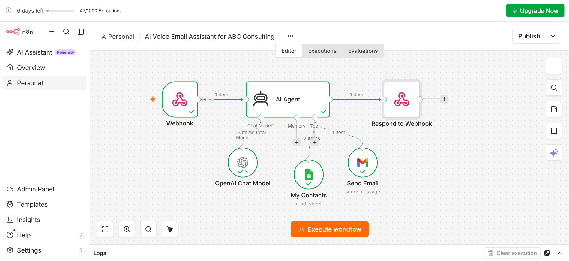 n8n workflow